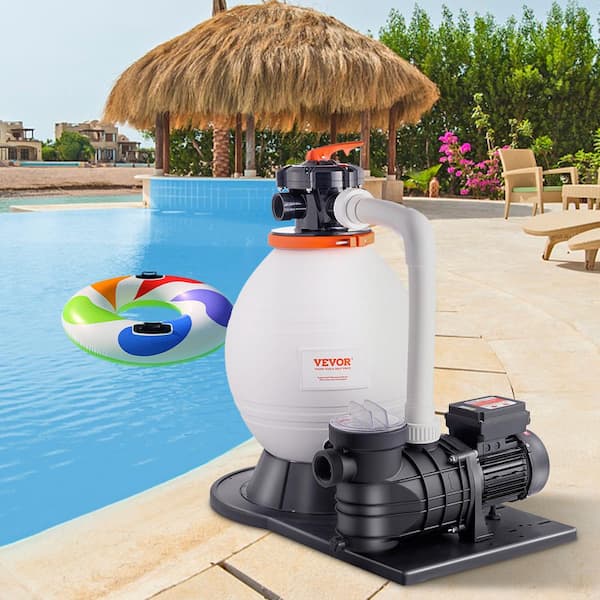 Sand Filter Pump for Above Ground Pools, 16 in., 3500 GPH, 1 HP Swimming Pool Pumps System & Filters Combo Set