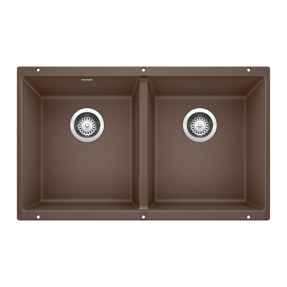 PRECIS 29.75 in. Undermount 50/50 Double Bowl Cafe Granite Composite Kitche