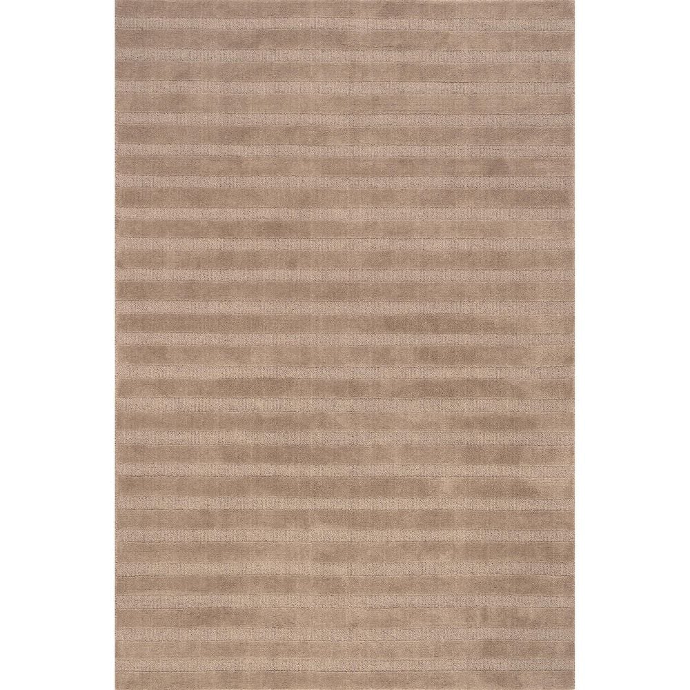 Vestry Brown Handmade Wool Striped Rectangular Area Rug, 8' x 10'