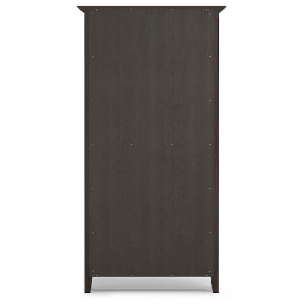Amherst 70 in. Tall Hickory Brown Solid Wood 5-Shelf Transitional Bookcase with Adjustable Shelves and Tapered Legs