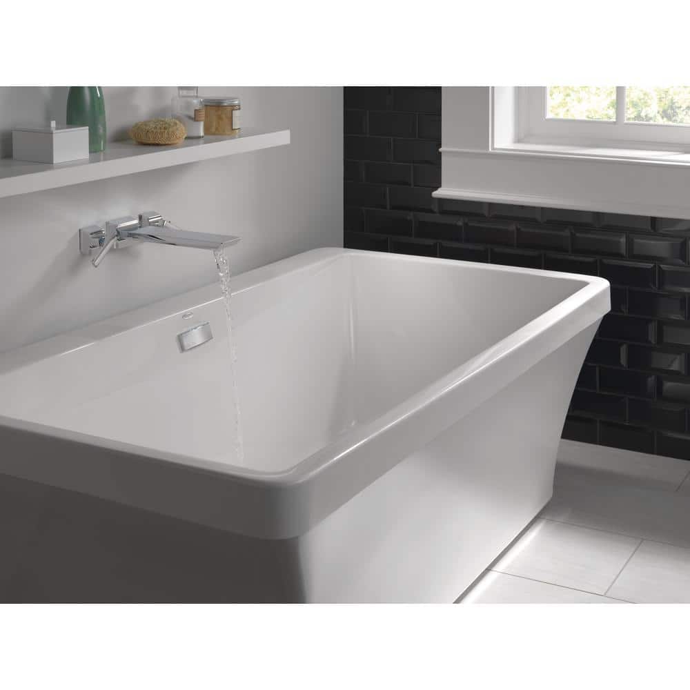 Contemporary Wall-Mounted Lumicoat Chrome Tub Faucet