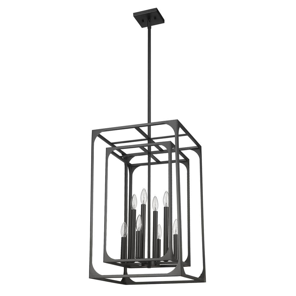Easton Matte Black 8-Light Steel Chandelier