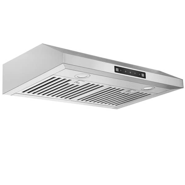 EVERKITCH 30 in. Stainless Steel Under Cabinet Range Hood with 3-Speeds, 600 CFM, Convertible Ductless/Ducted, 2 Filters