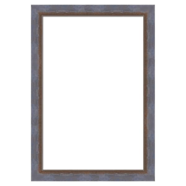 Amanti Art 2-Tone Blue Copper 14 in. x 20 in. Wood Framed Dry Erase Magnetic Memo Board