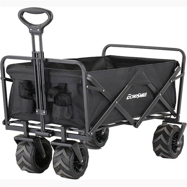 Black 7 cu. ft Fabric Garden Cart