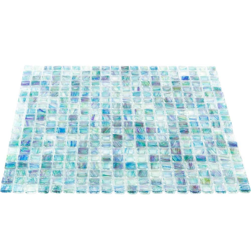 Zephyr Green Polished Glass Mosaic Tile for Walls and Floors