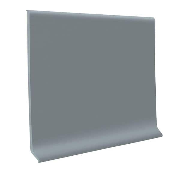 Unbranded Pinnacle Rubber Steel Gray 4 in. x 48 in. x 1/8 in. Wall Cove Base (30-Pieces)