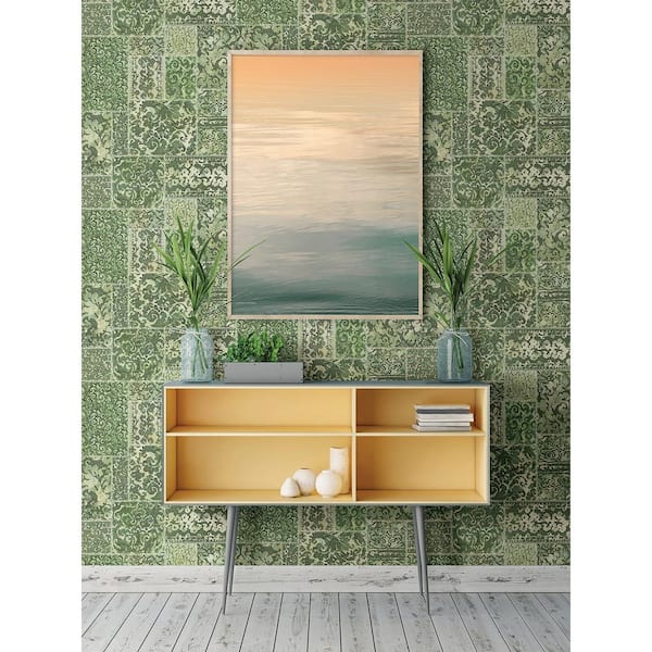 Esma Green Vintage Carpet Paper Strippable Roll Wallpaper (Covers 56.4 sq. ft.)
