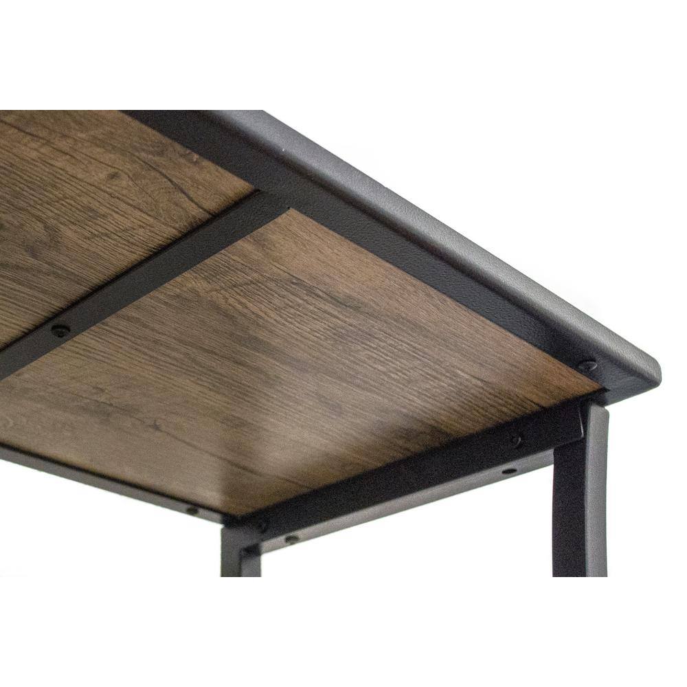 Gray and Black Metal and Wood 3-Tier Aquarium Stand