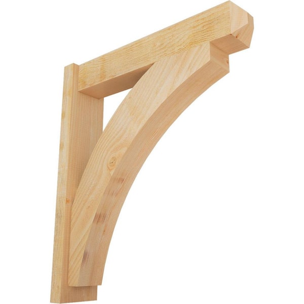 Ekena Millwork 6 in. x 32 in. x 28 in. Douglas Fir Thorton Craftsman Rough Sawn Outlooker