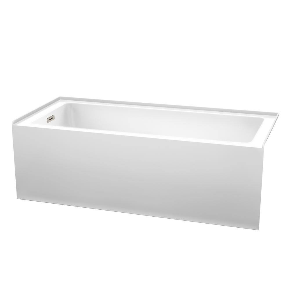 Grayley 66 in. L x 30 in. W Soaking Alcove Bathtub with Left Hand Drain in White with Brushed Nickel Trim price history on PriceWatchPro