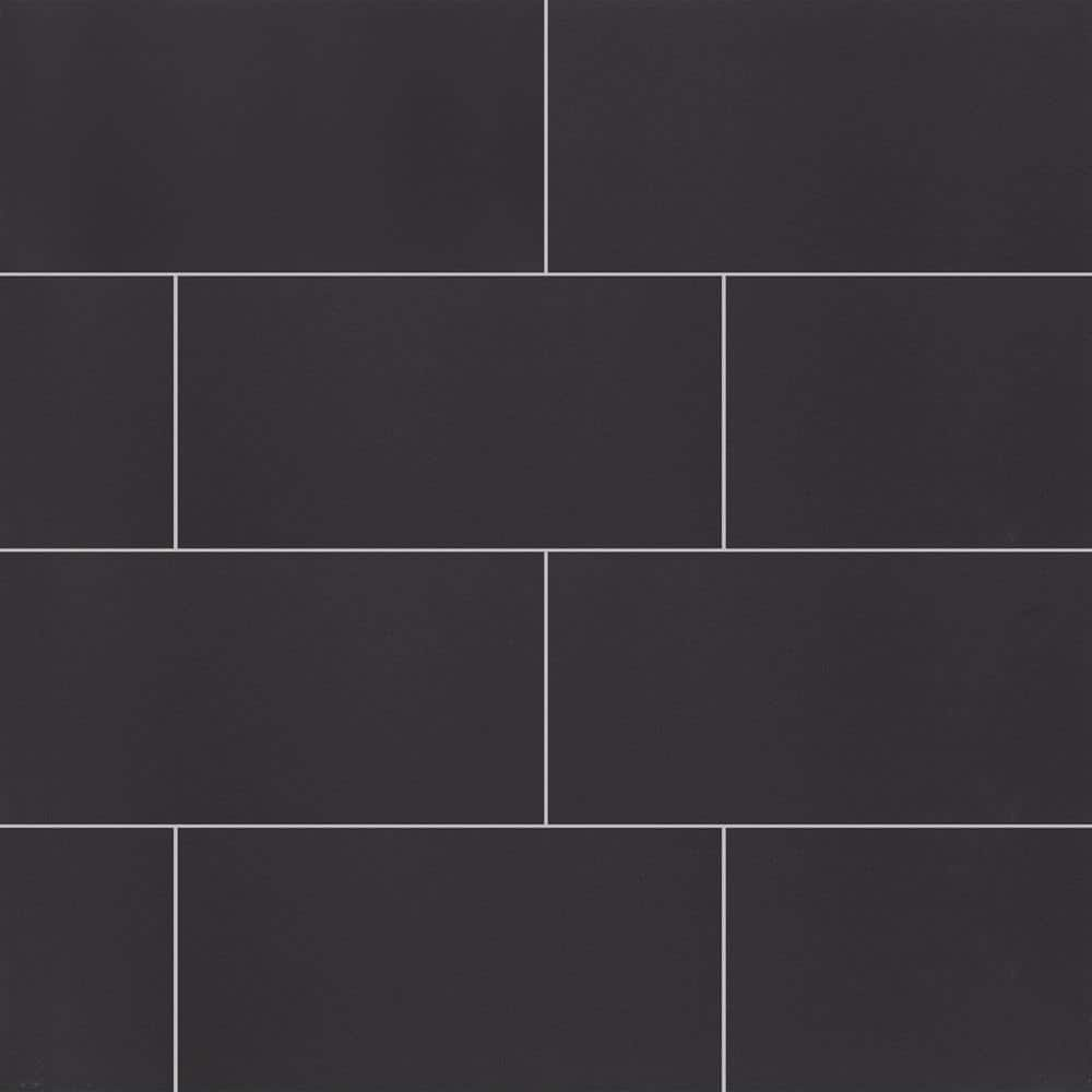 American Olean Carbon Mist Slate 12-in x 24-in Glazed Porcelain