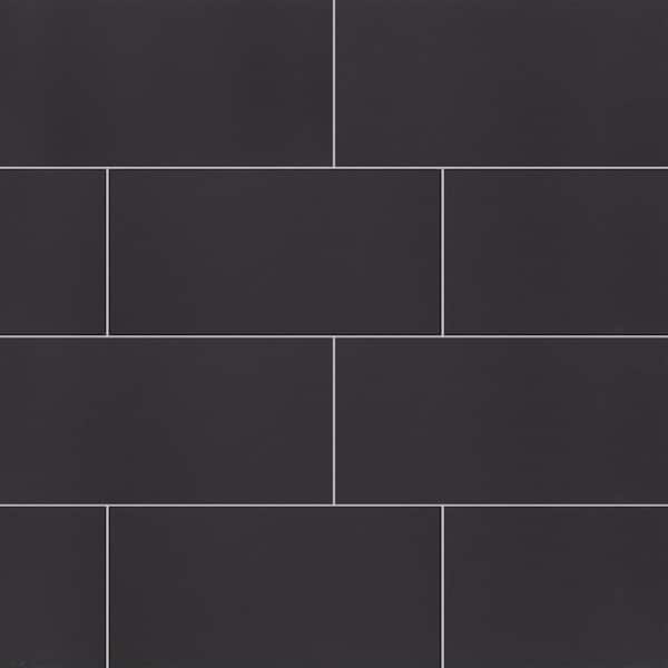 MSI Carbon 12 in. x 24 in. Matte Porcelain Stone Look Floor and Wall Tile (14 sq. ft./Case)