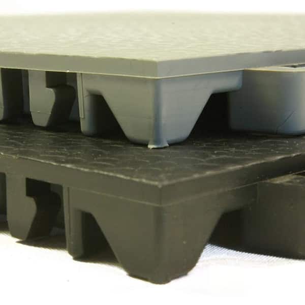 Greatmats StayLock Orange Peel Top Gray 12 in. x 12 in. x 0.56 in