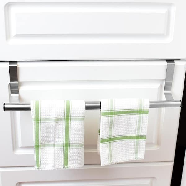 1pc White Over Kitchen Cabinet Door Towel Bar Holder For Hand Dish And Tea Towel  Rack Over The Door Towel Bar Hang On Inside Or Outside Of Doors Kitchen  Organizer - Tools