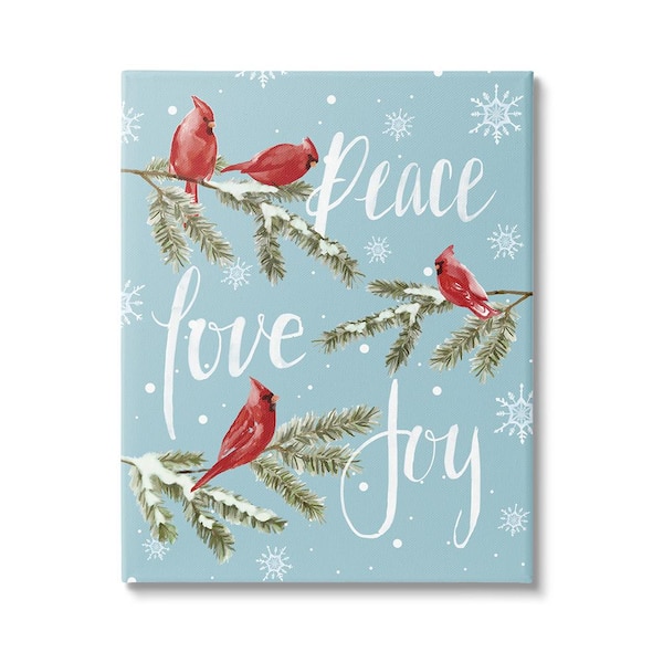 Stupell Industries Winter Cardinals Perched byDogwood Portfolio 1 Piece Unframed Graphic Print Animal Poster Art Print 20 in. x 16 in.