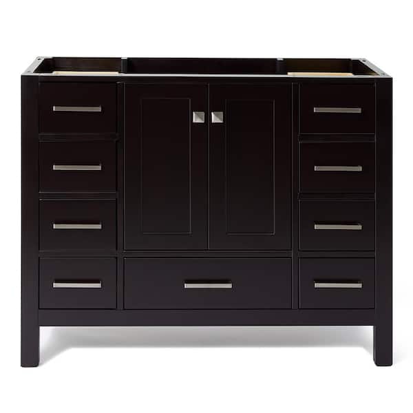 ARIEL Cambridge 42 in. W x 21.5 in. D x 34.5 in. H Freestanding Bath Vanity Cabinet Only in Espresso