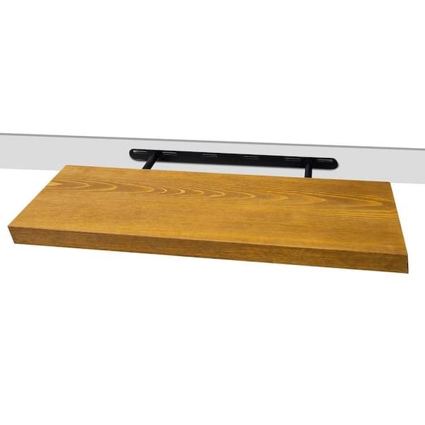 Floating Shelves 24 in. W x 6. 7 in. D Yellow Brown Wood Rustic Decorative Wall Shelf