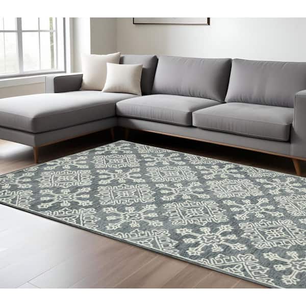 8 ft. x 10 ft. Multi-Colored Wool Oriental Hand Hooked Area Rug