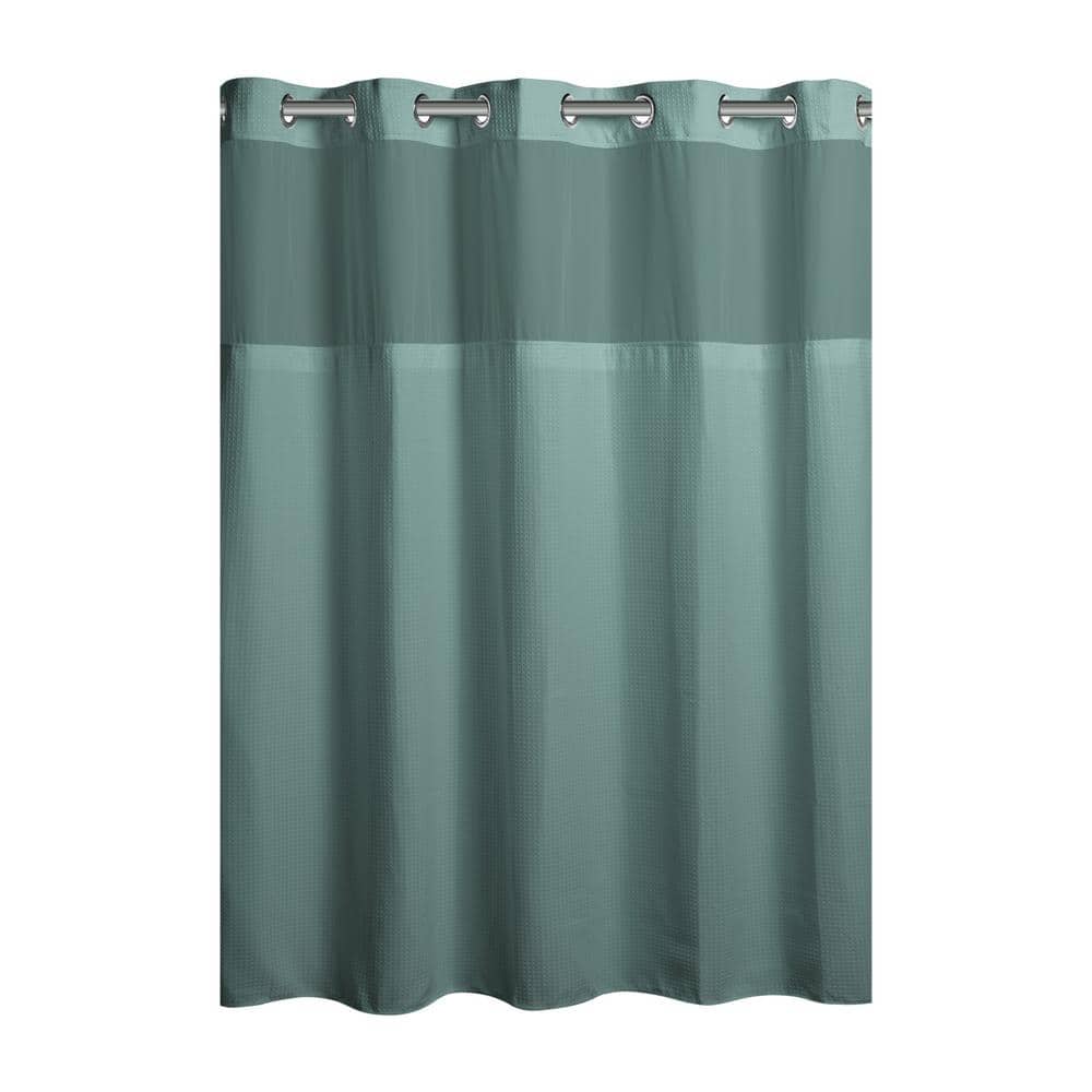 Hookless 74-in x 71-in EVA/PEVA Blue Fish Shower Curtain FITD7174BLUE1