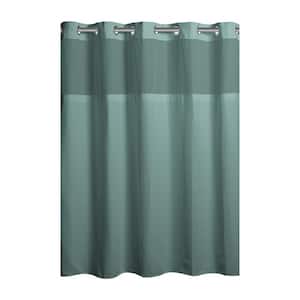 Waffle 71 in. W x 74 in. L Polyester Shower Curtain in Sea Blue