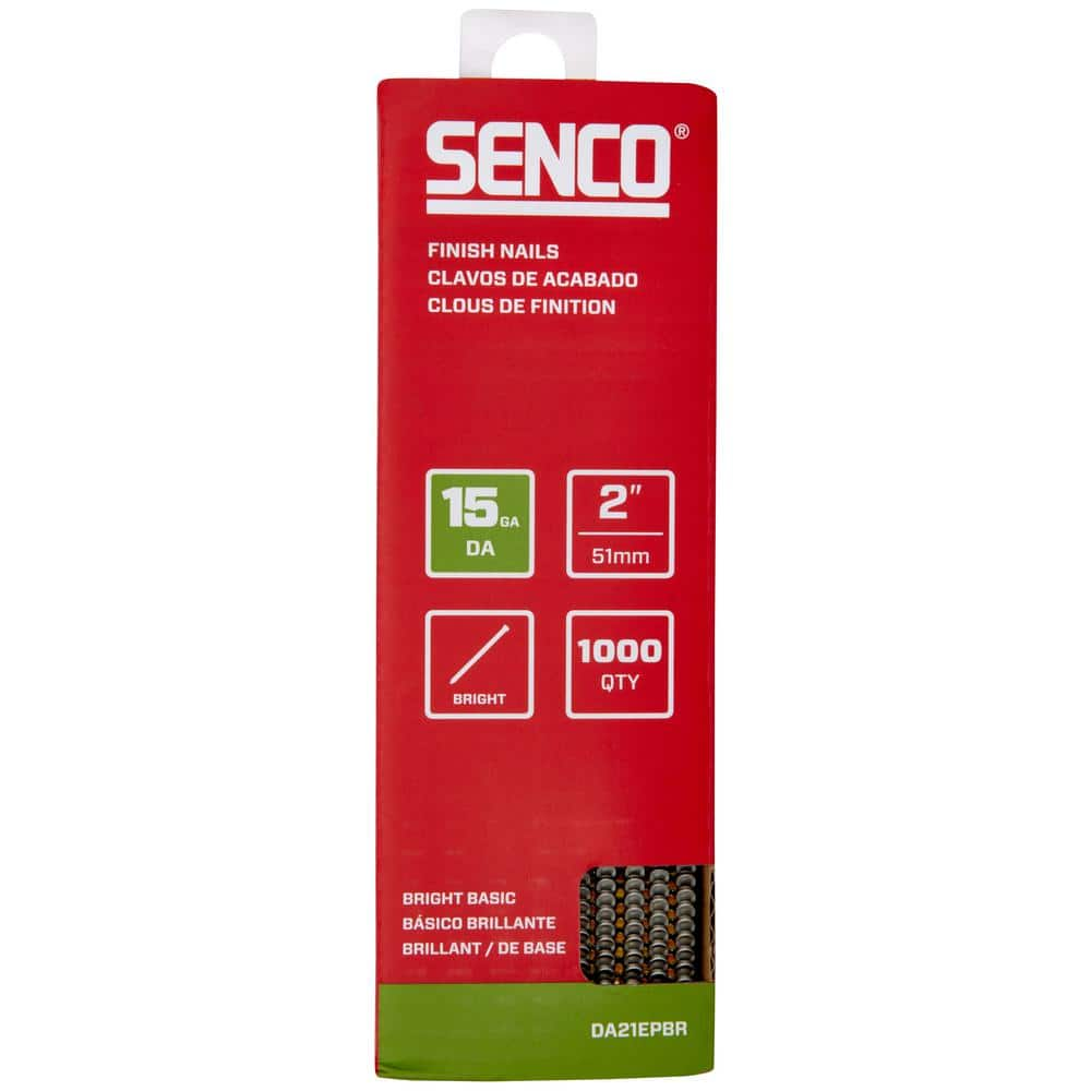 Senco 2 in. x 15-Gauge 34-Degree Bright Basic Brad Nails 1000 Per Pack ...