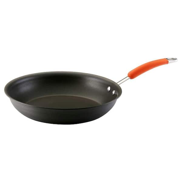 Rachael Ray 12 in. Nonstick Hard Anodized Skillet with Orange Handle