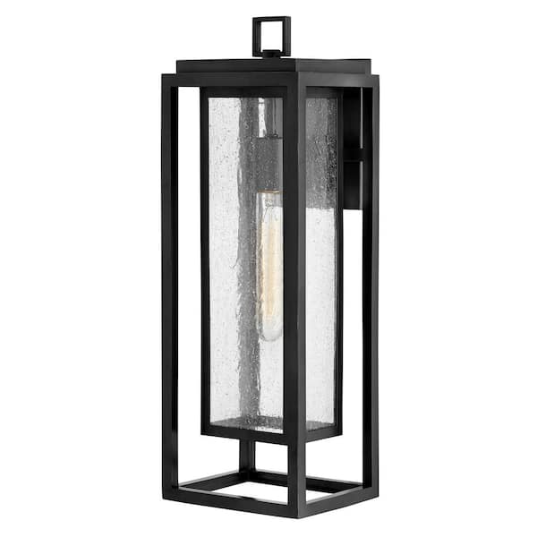 HINKLEY Republic 1-Light LED Black Hardwired Outdoor Wall Lantern Sconce