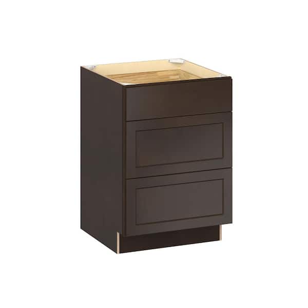 Emerson Cocoa Base 3 drawer Ready to Assemble Kitchen Cabinet (24 in. W x 34.5 in. H x 24 in. D)