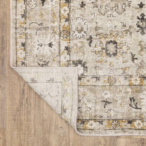 2 X 8 Beige Oriental Washable Area Rug Runner Rug