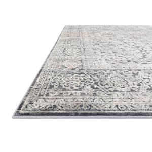 Lucia Steel/Ivory 4 ft. x 5 ft. 7 in. Transitional Polypropylene/Polyester Pile Area Rug