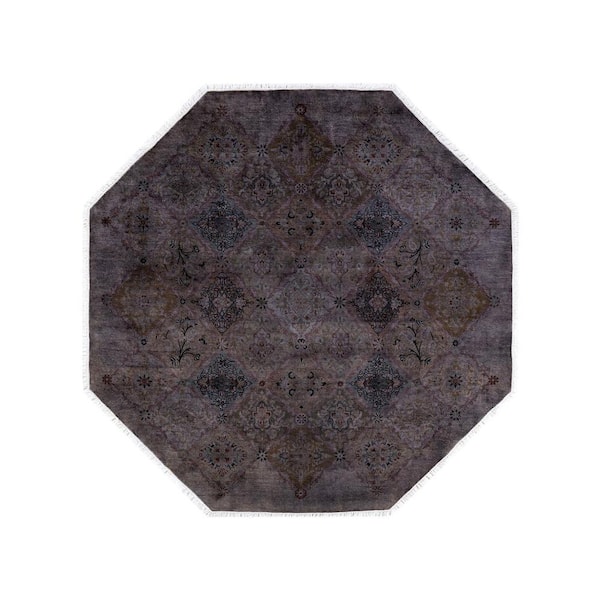 Solo Rugs One-of-a-Kind Contemporary Brown 7 ft. x 7 ft. Hand Knotted Overdyed Area Rug