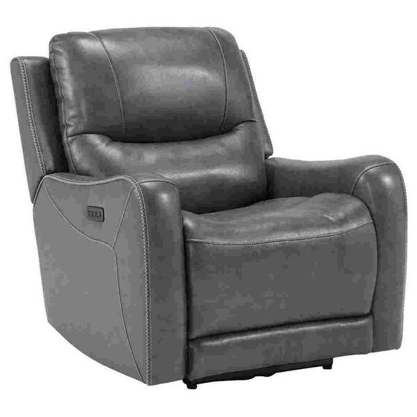 Benjara Gray Fabric Arm chair with Block Legs