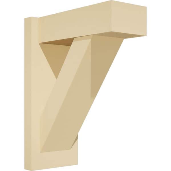 Ekena Millwork Traditional 7 in. W x 18 in. H x 14 in. D Signature Urethane Polyurethane Outlooker with Block Ends