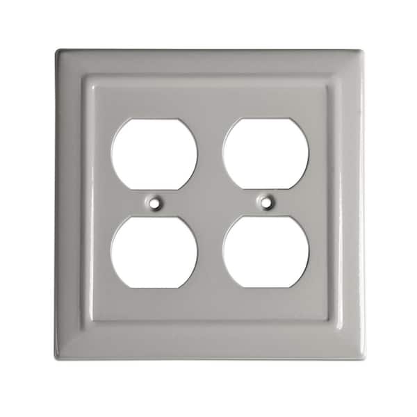 Monarch Abode Architectural 2-Gang 2 Duplex Wall Plate (Dove Gray)