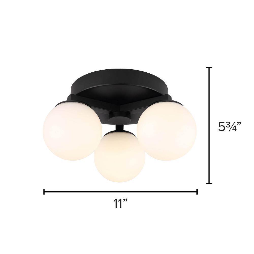 Matte Black Glass LED Globe Ceiling/Wall Light