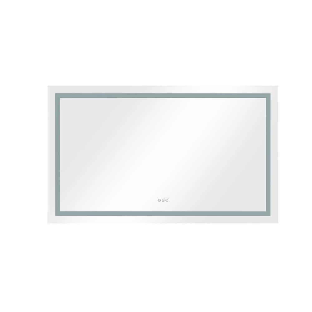 40 in. W x 24 in. H Rectangular Aluminium Frameless Anti-Fog Wall Mounted B