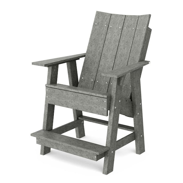 Wildridge Contemporary Dark Gray Plastic Outdoor High Adirondack Chair