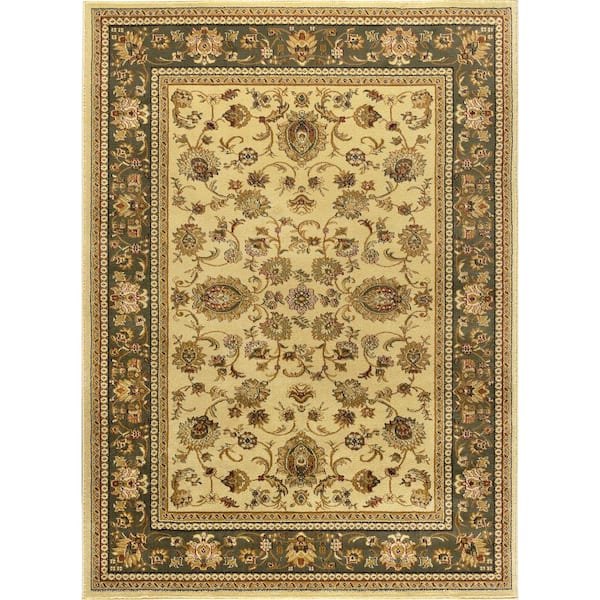 Sensation Border Ivory 5 ft. x 8 ft. Indoor Area Rug