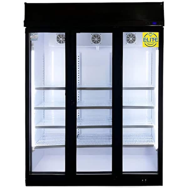 Elite Kitchen Supply 59.5 in. W 40.2 cu. ft. Commercial NSF 3-Glass Door Merchandiser Cooler Refrigerator EC41 in Black