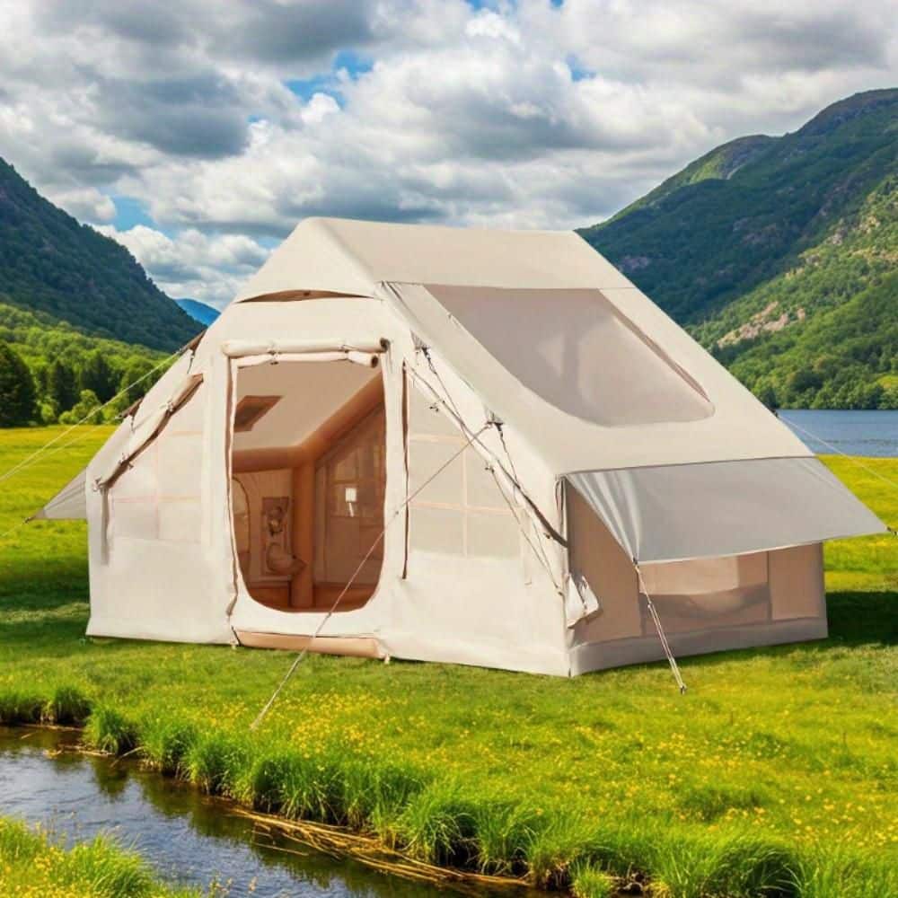HOMMOW 7 ft. x 10 ft. Inflatable Camping Tent with Stove Jack