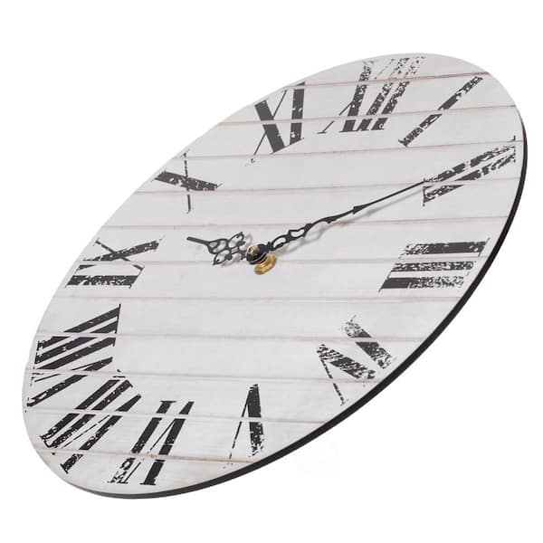 Modern Decorative Aluminum Round Wall Clock For Living Room, Kitchen,  Dining Room, Silver