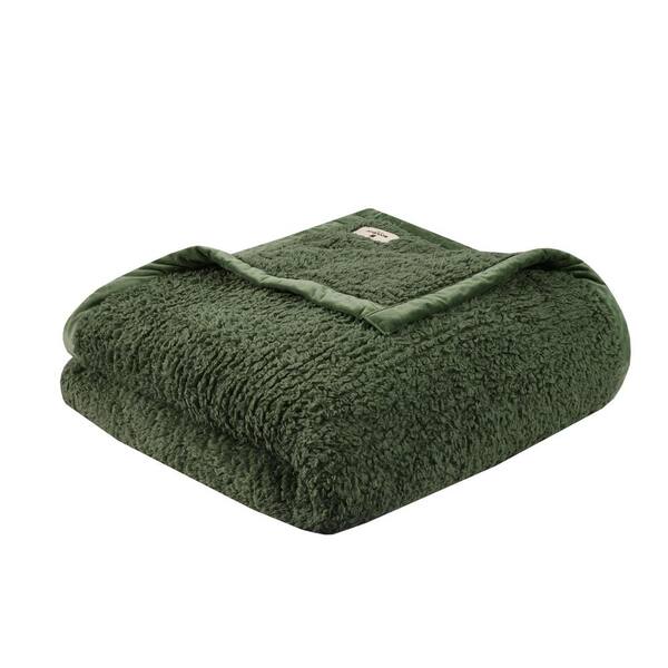 Woolrich Burlington Green Polyester Twin Blanket WR51-3910 - The