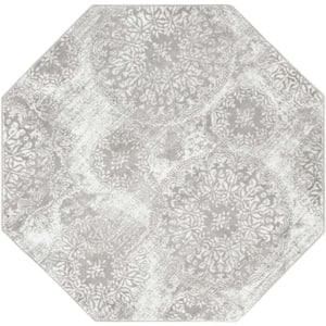 Sofia Grand Light Gray 6 ft. 1 in. x 6 ft. 1 in. Area Rug