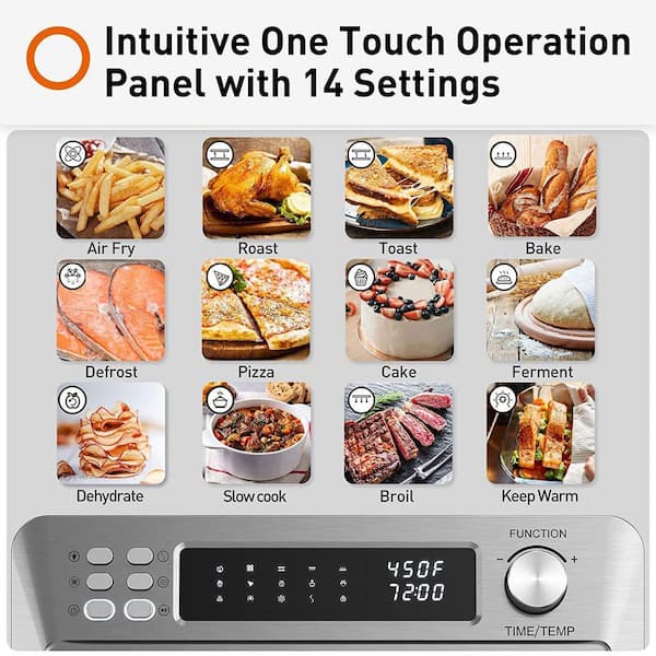 New Gourmia 6-Slice Digital Toaster Oven Air Fryer with 19 One-Touch  Presets, Stainless Steel 