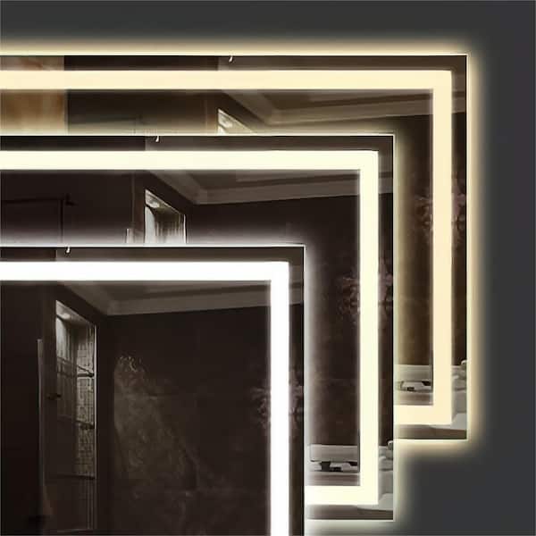 HOMEIBRO 72 in. W x 36 in. H Rectangular Frameless LED Light