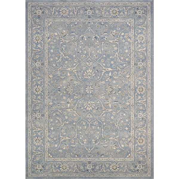Couristan Sultan Treasures Floral Yazd Slate Blue 8 ft. x 11 ft. Area Rug