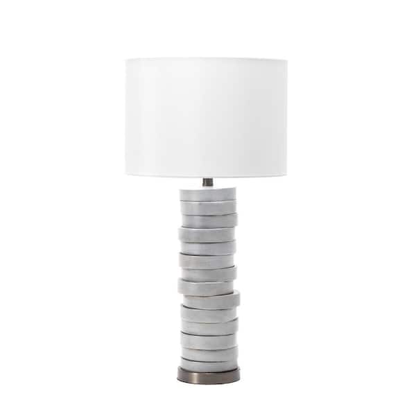 nuLOOM Glen 30 in. Gray Polyresin Contemporary Table Lamp with Shade