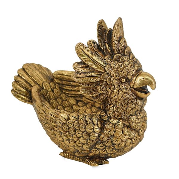 A & B Home Gold 7.9 in. x 7.3 in. Parrot Polystone Other