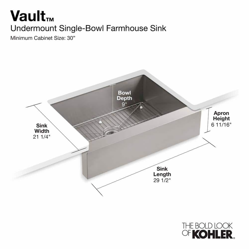 Stainless Steel Farmhouse Apron-Front Single Bowl Kitchen Sink